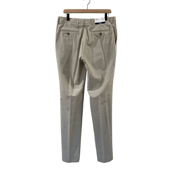 Hart Schaffner Marx Suit Mens 40 Reg New York Fit Cream/Beige Windowpane $795 - Picture 5 of 16